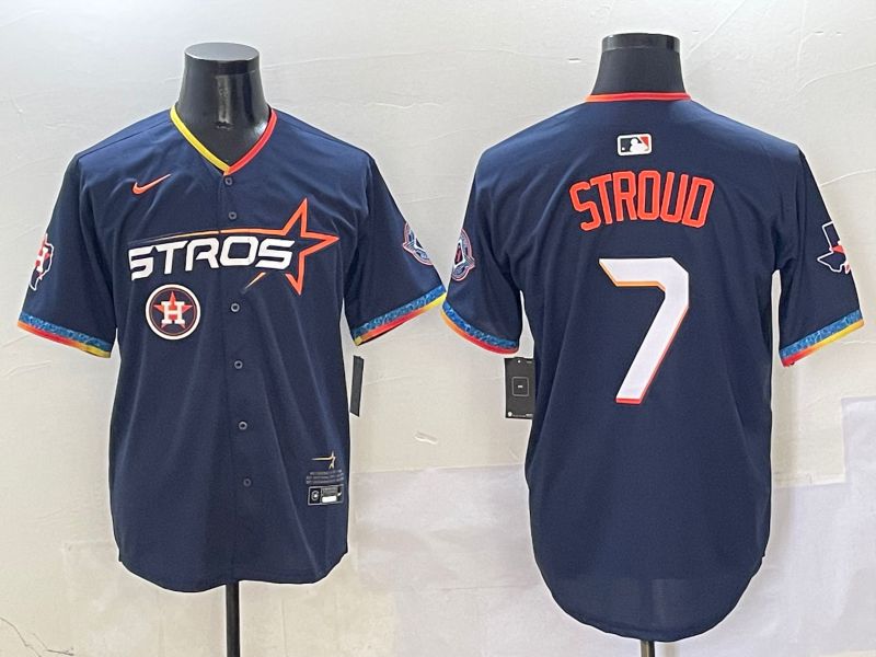 Men Houston Astros #7 Stroud Drak Blue Fourth generation Joint Name Nike 2025 MLB Jersey style 7->philadelphia phillies->MLB Jersey